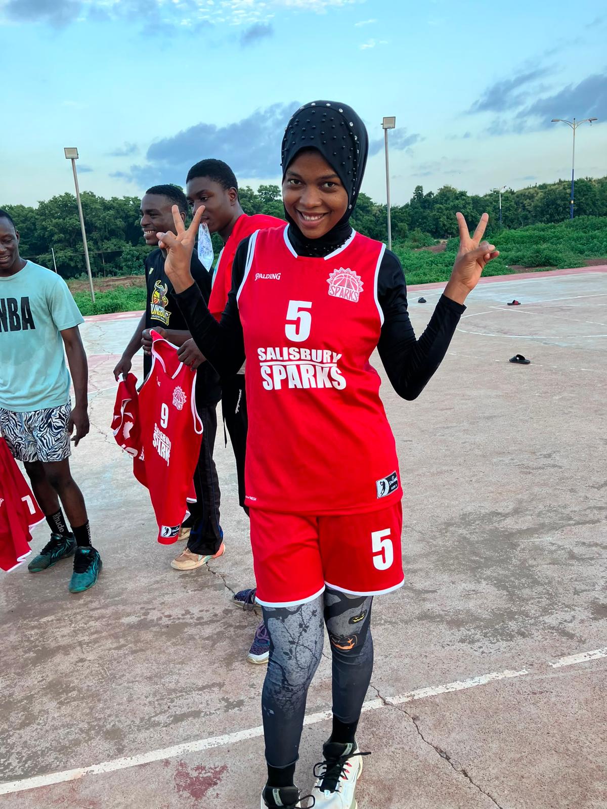 Players in Ghana with donated Salisbury Sparks jerseys